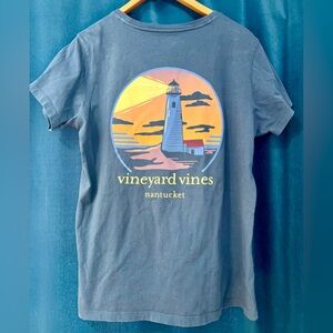Vineyard Vines Nantucket Lighthouse Blue T-shirt Large